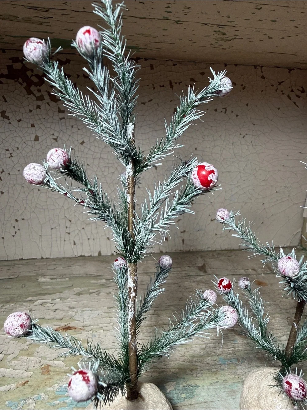 ❄️ Set of 2 Small Decorative Snowball Trees